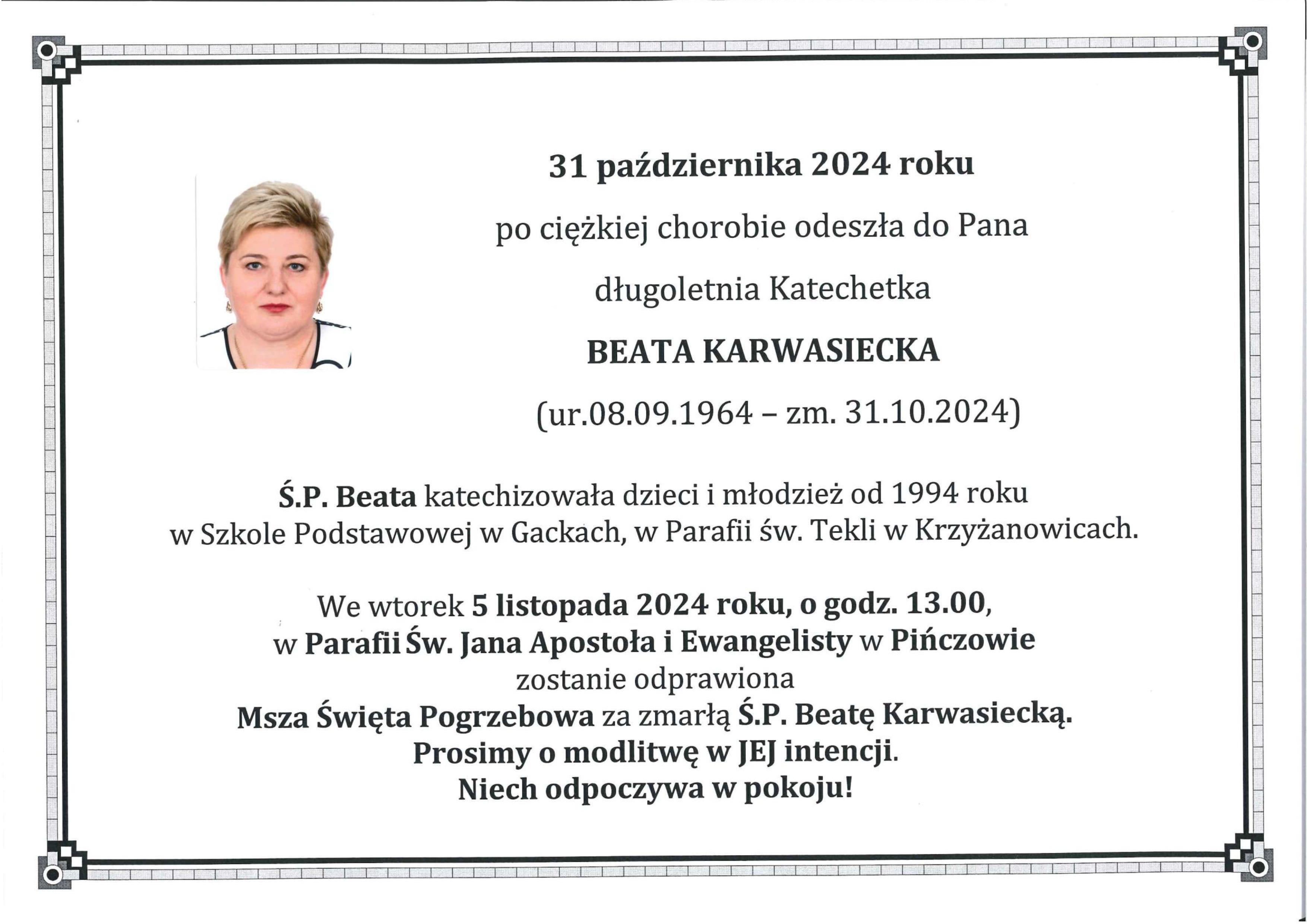 Ś.P. Beata Karwasiecka