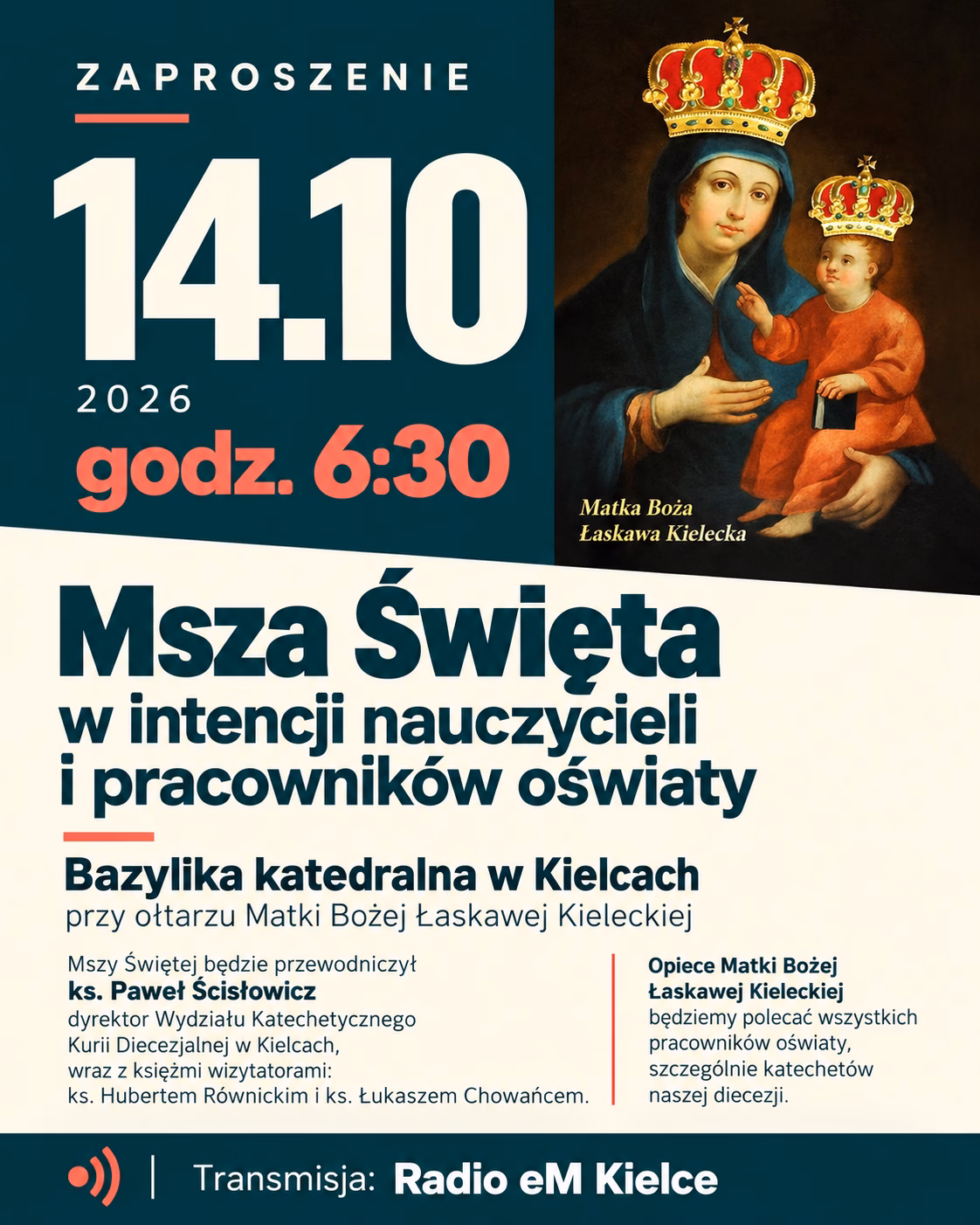 Msza dla nauczycieli w&nbsp;Kielcach